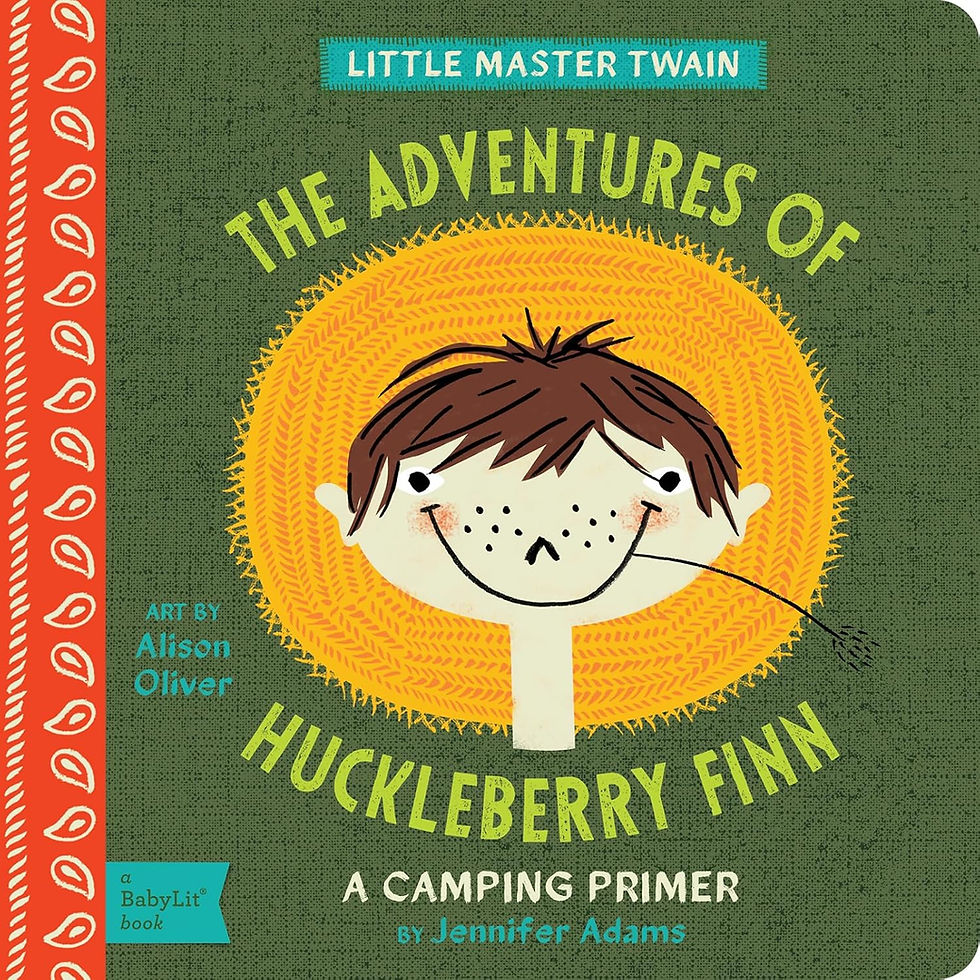 cover of the adventures of huckleberry finn. An illustration of a boy's face with a straw hat and a piece of straw in his mouth looking out at the reader.