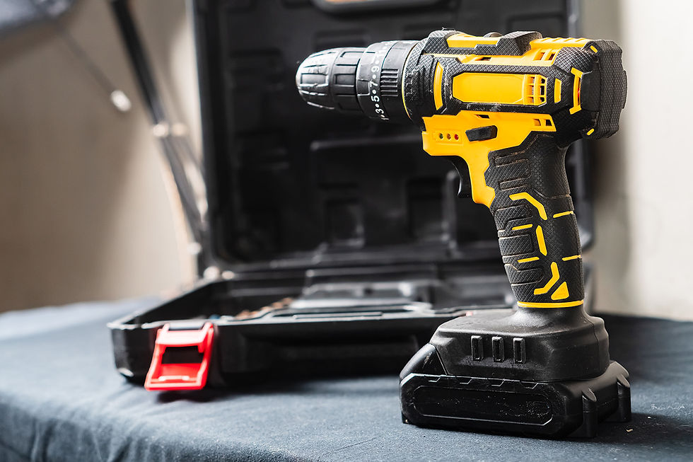 A cordless drill shows an example of what can be found in the Innovative Items Collection