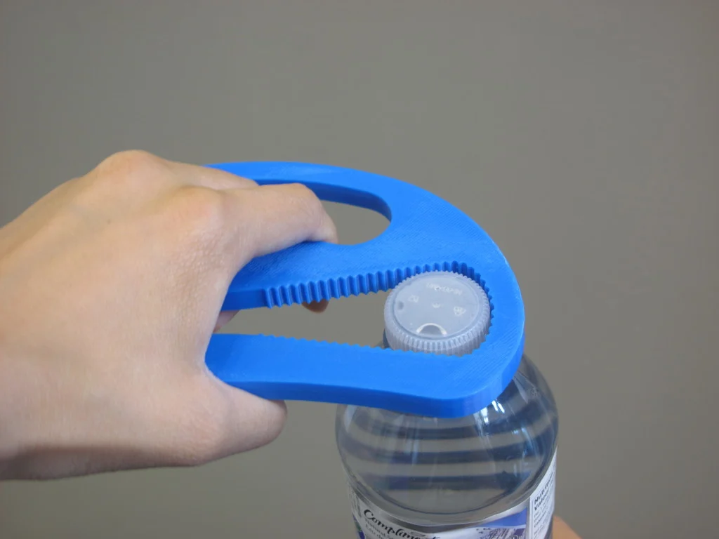 A 3D printed bottle opener that can make it easier to turn bottle caps