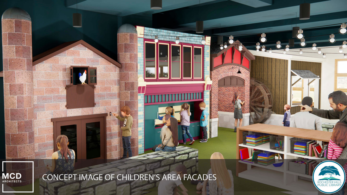 Play area with a barn, bakery, and farmers market